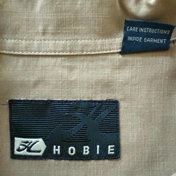 Hobie Short Sleeve Button Shirt Tan Rayon Blend Size S – Small flaw - Picture 2 of 13